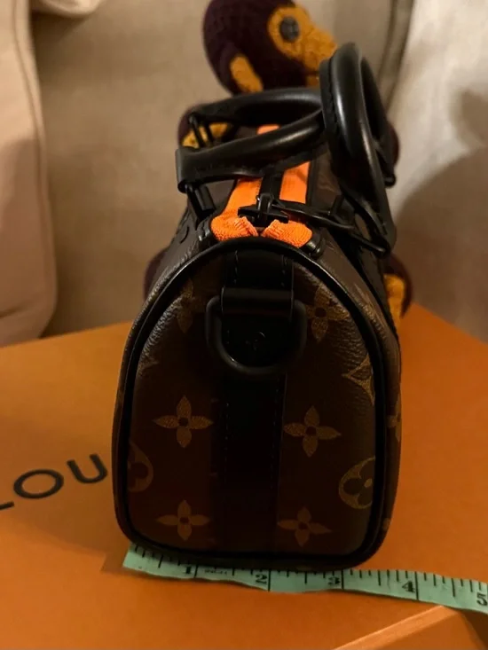 Louis Vuitton Brown Monogram Barrel Satchel with Orange Trim - Picture 2 of 7